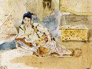 Eugene Delacroix Mounay ben Sultan oil painting artist